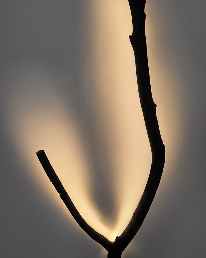 Ash Y-Branch, Matte Black Wall Glow